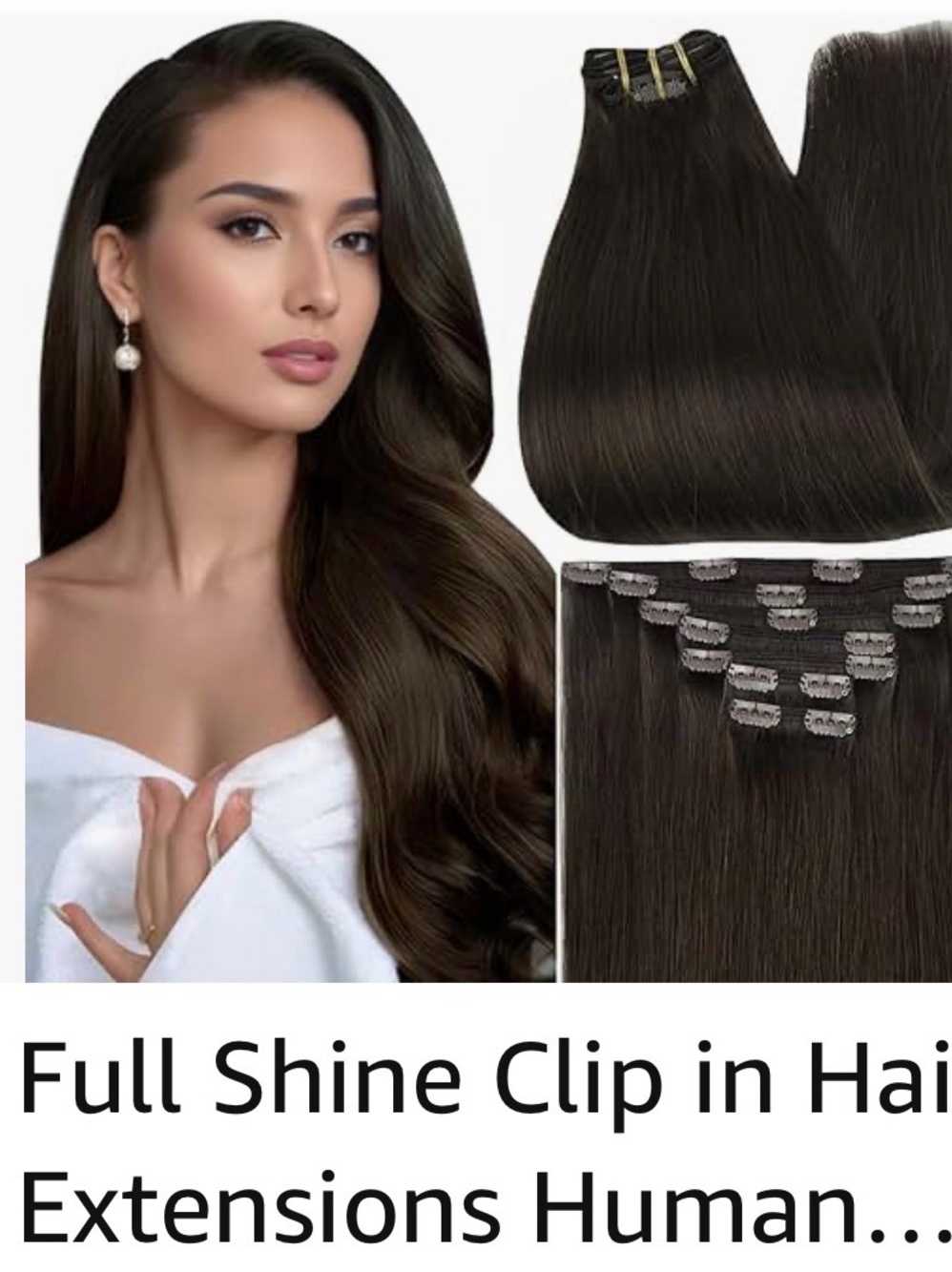 Sepia Collection 7 piece Full Shine Clip-In Extensions - Dark Brown